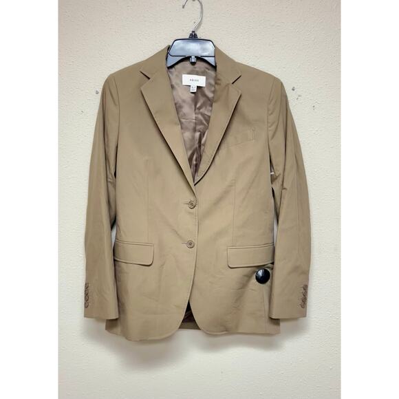 Reiss Hope Single Breasted Women Cotton Blazer in Taupe
